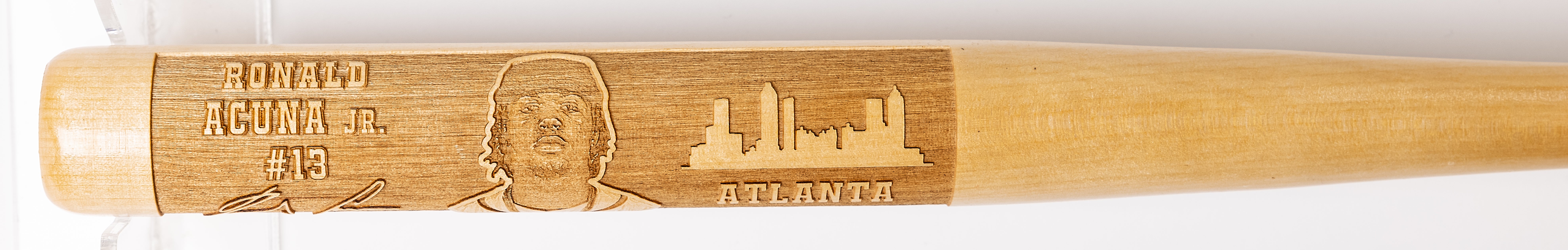 Ronald Acuna Jr. Laser-Engraved Wood Baseball Bat
