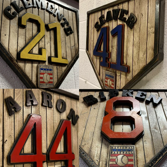 Chipper Jones 10 x 10 MDF Wooden Jersey Home Plate