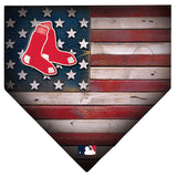 Boston Red Sox Rustic Flag Home Plate
