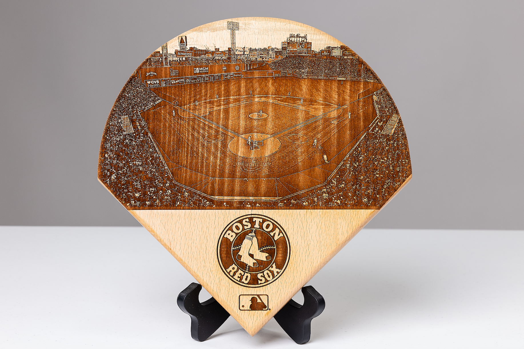 Boston Red Sox Laser-Engraved Wood Stadium Plate