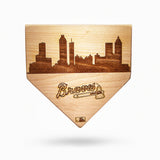 Atlanta Braves Laser-Engraved Wood Skyline Home Plate
