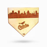 Baltimore Orioles Laser-Engraved Wood Skyline Home Plate