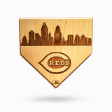 Cincinnati Reds Laser-Engraved Wood Skyline Home Plate