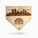 Colorado Rockies Laser-Engraved Wood Skyline Home Plate