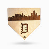 Detroit Tigers Laser-Engraved Wood Skyline Home Plate