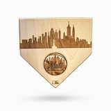 New York Mets Laser-Engraved Wood Skyline Home Plate