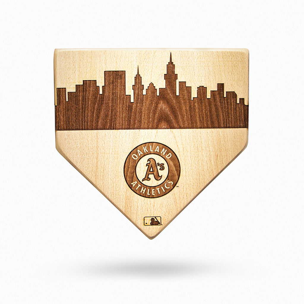 Oakland Athletics Laser-Engraved Wood Skyline Home Plate