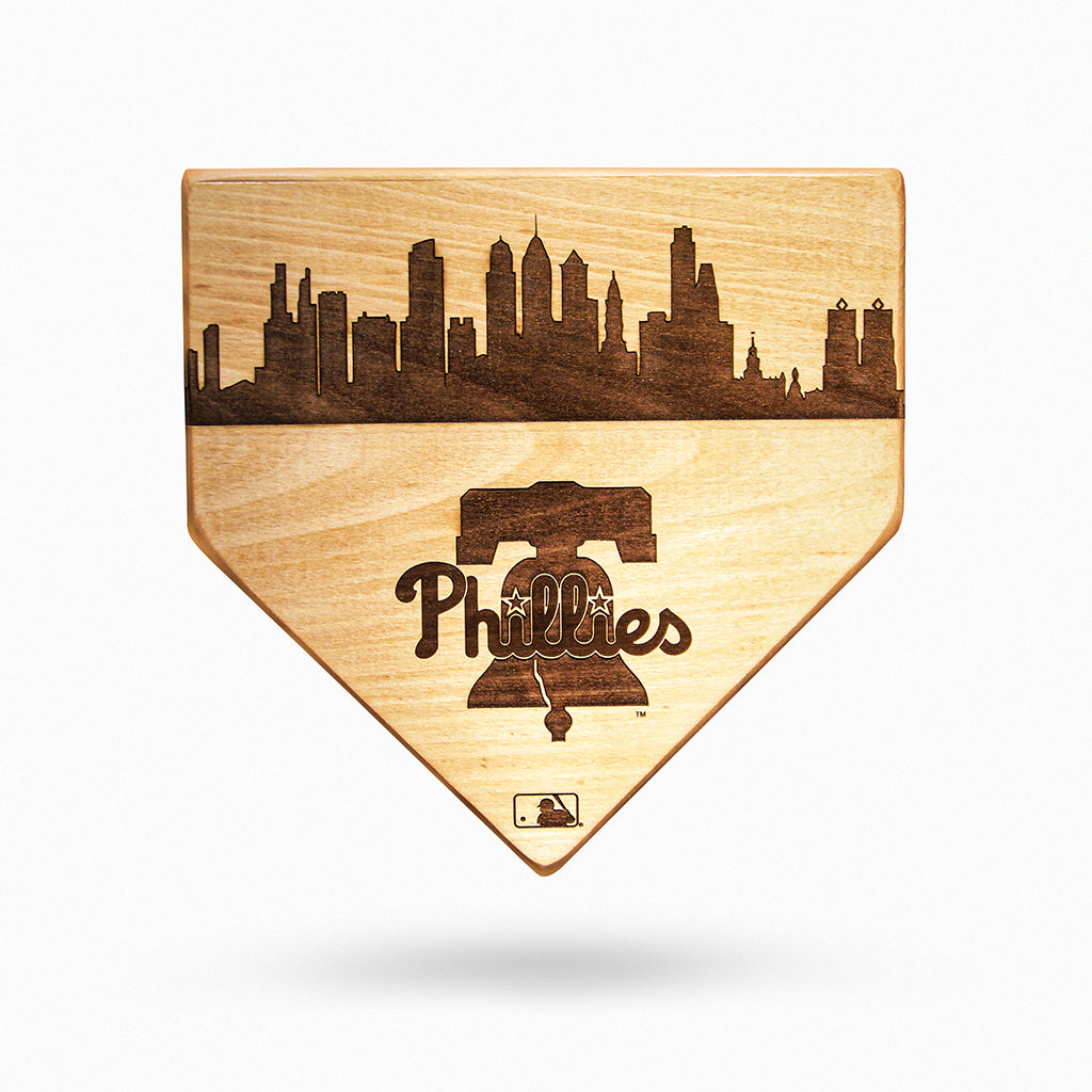 Philadelphia Phillies Laser-Engraved Wood Skyline Home Plate