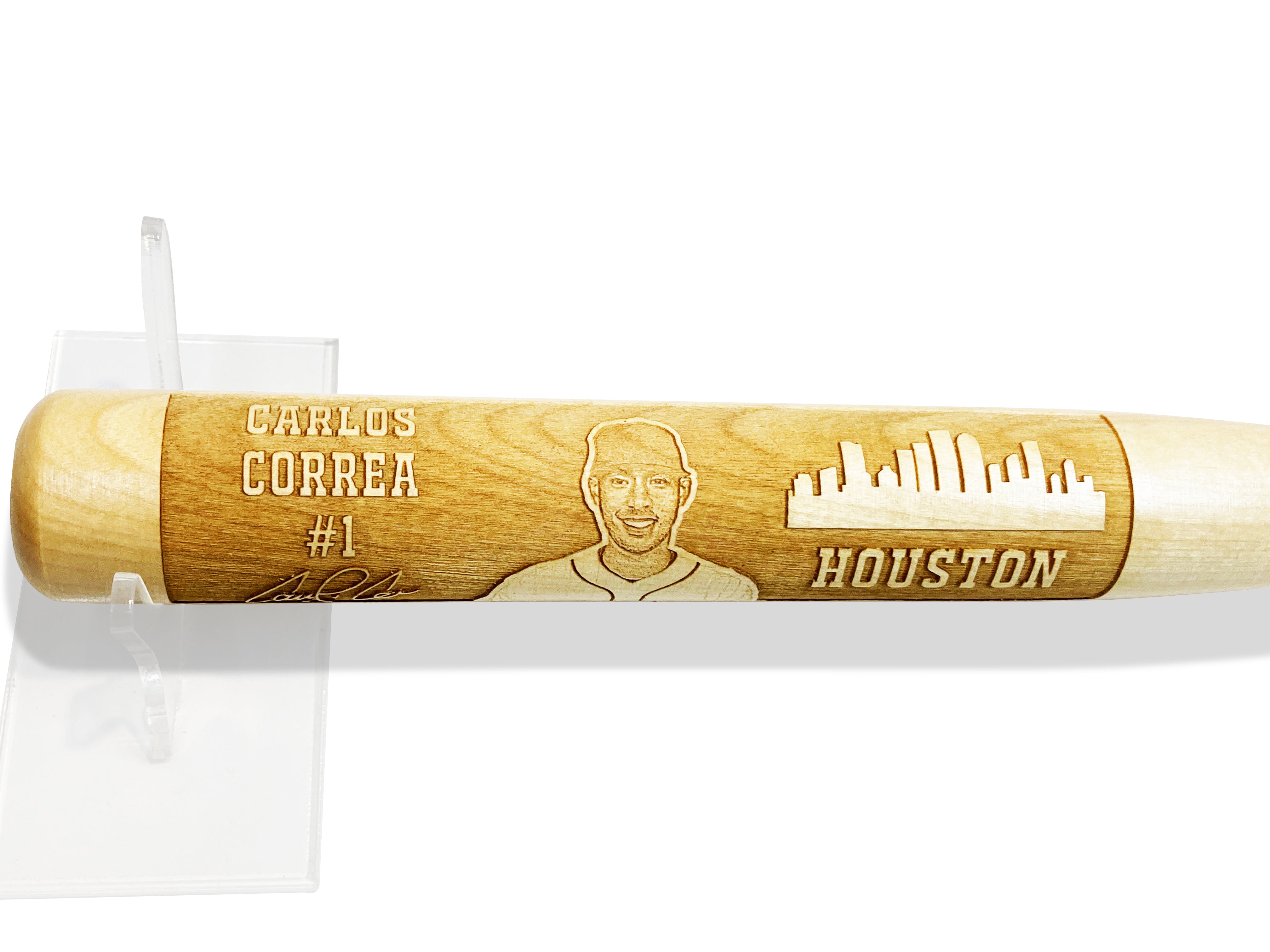 Carlos Correa Laser-Engraved Wood Baseball Bat