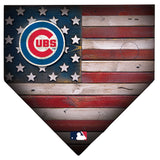 Chicago Cubs Rustic Flag Home Plate