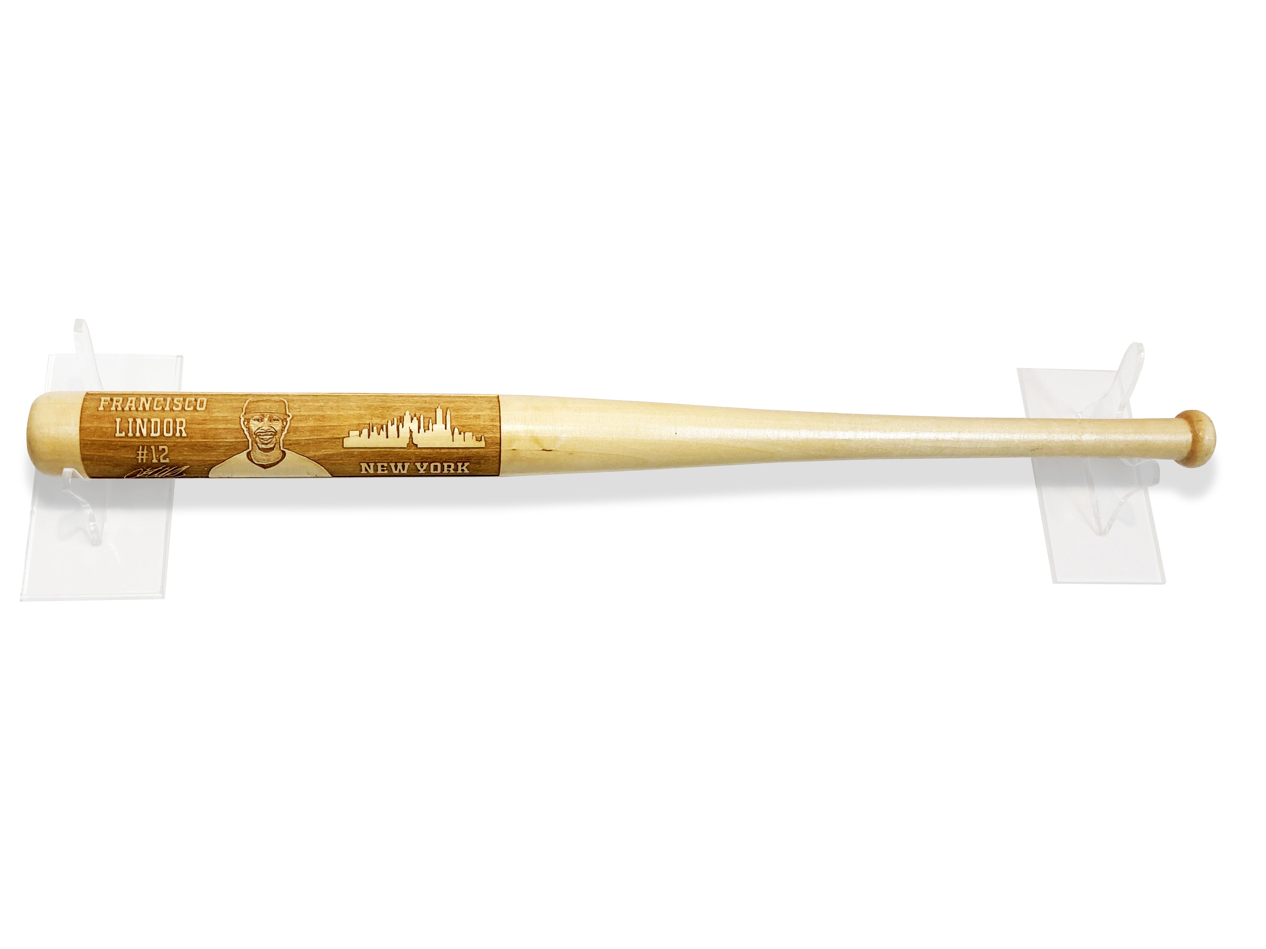 Francisco Lindor Laser-Engraved Wood Baseball Bat