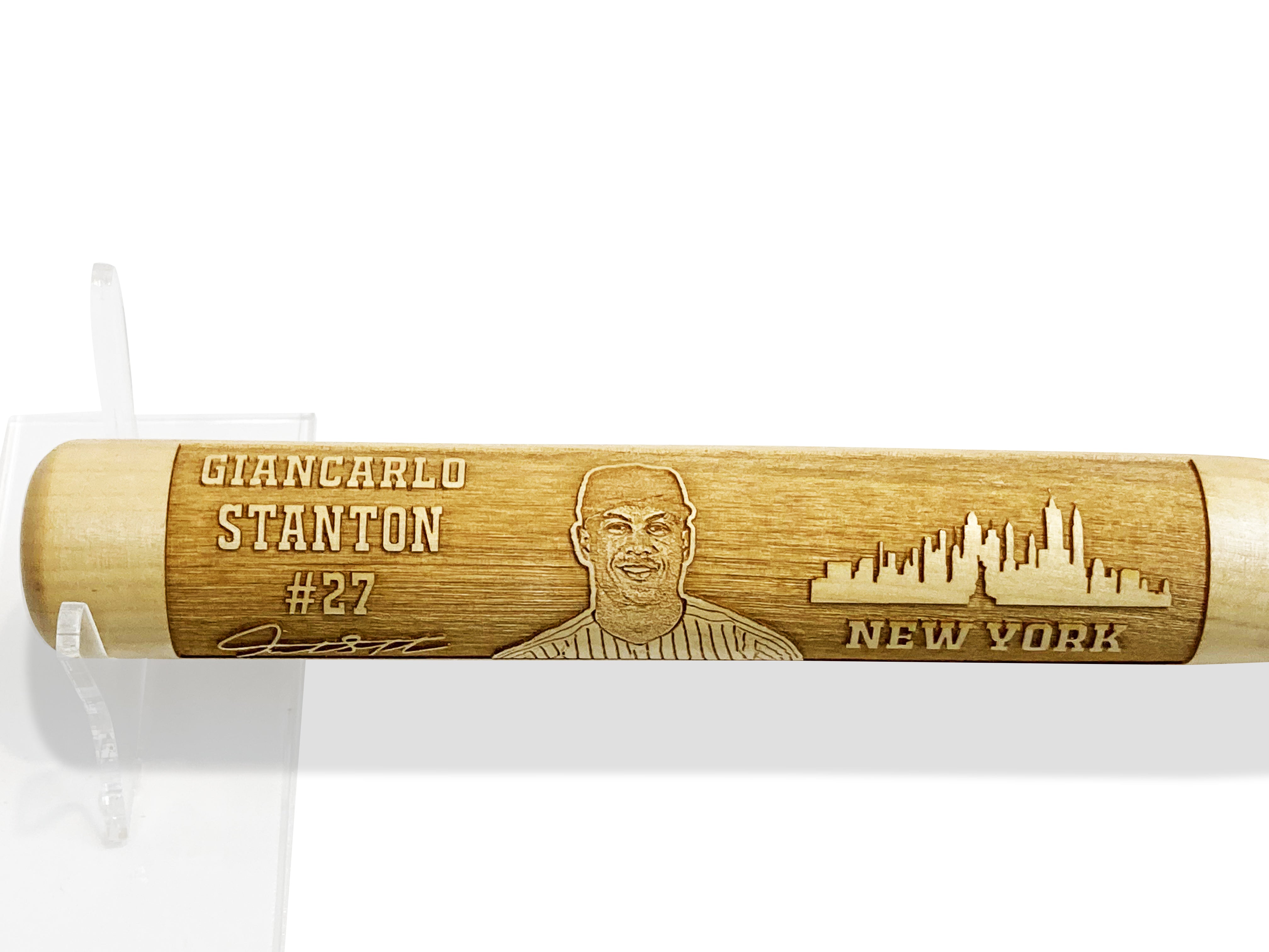 Giancarlo Stanton Laser-Engraved Wood Baseball Bat