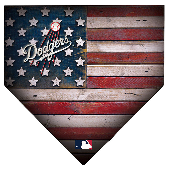 Los Angeles Dodgers Rustic Flag Home Plate
