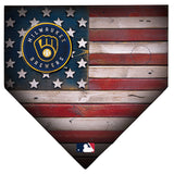 Milwaukee Brewers Rustic Flag Home Plate