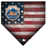 New York Mets Rustic Flag Home Plate