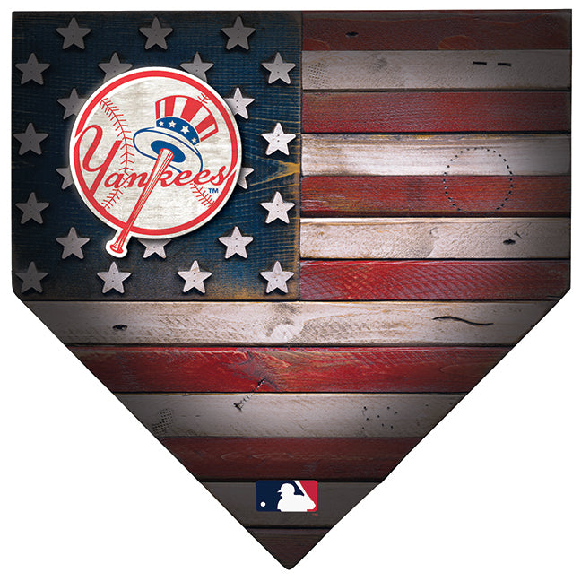 New York Yankees Rustic Flag Home Plate