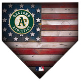 Oakland Athletics Rustic Flag Home Plate