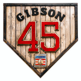 Handmade Hall Of Fame Legacy Home Plate: Bob Gibson #45