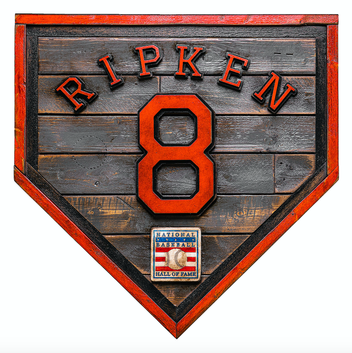 Handmade Hall Of Fame Heritage Home Plate: Cal Ripken Jr. #8