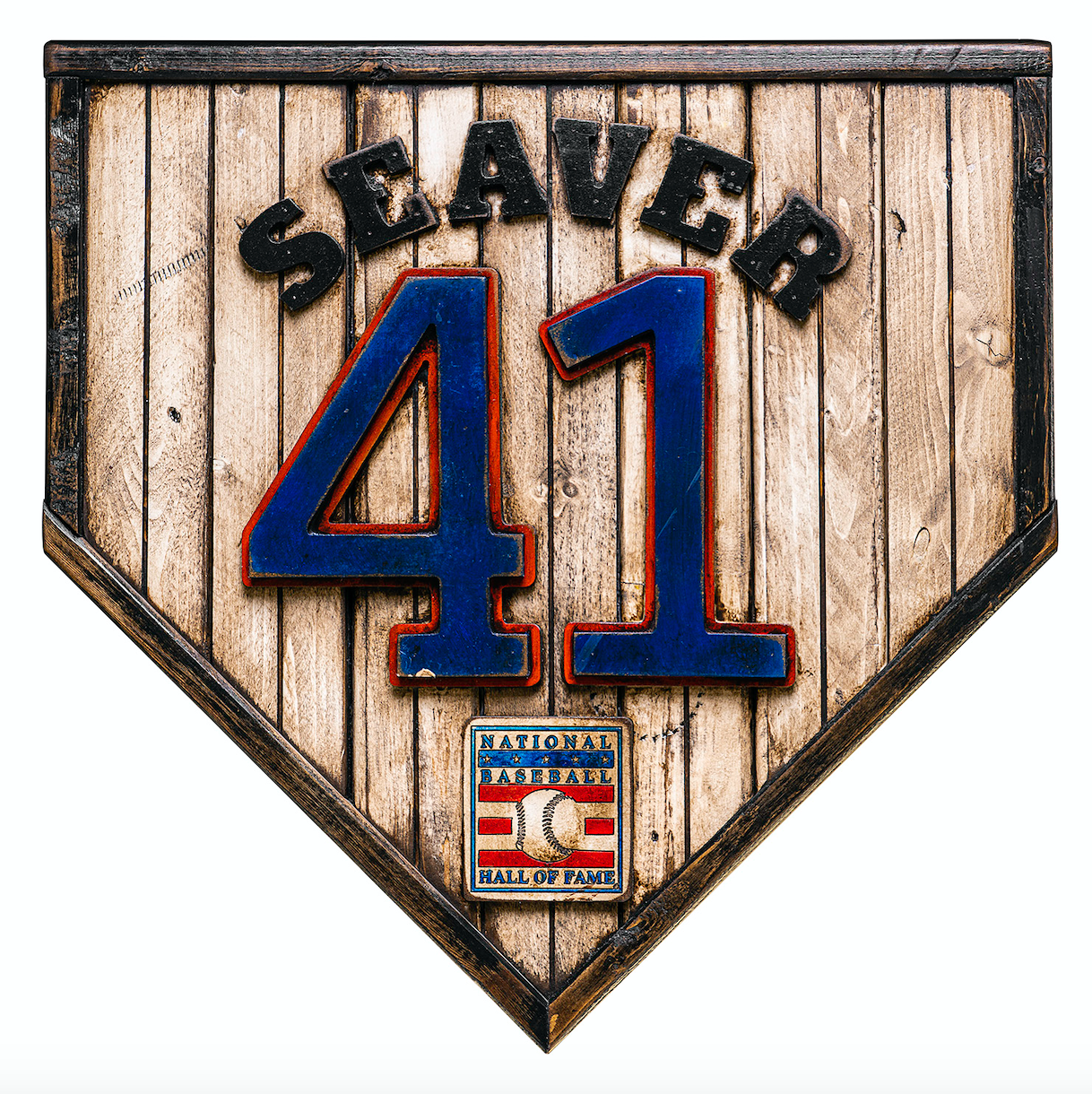Handmade Hall Of Fame Legacy Home Plate: Tom Seaver #41