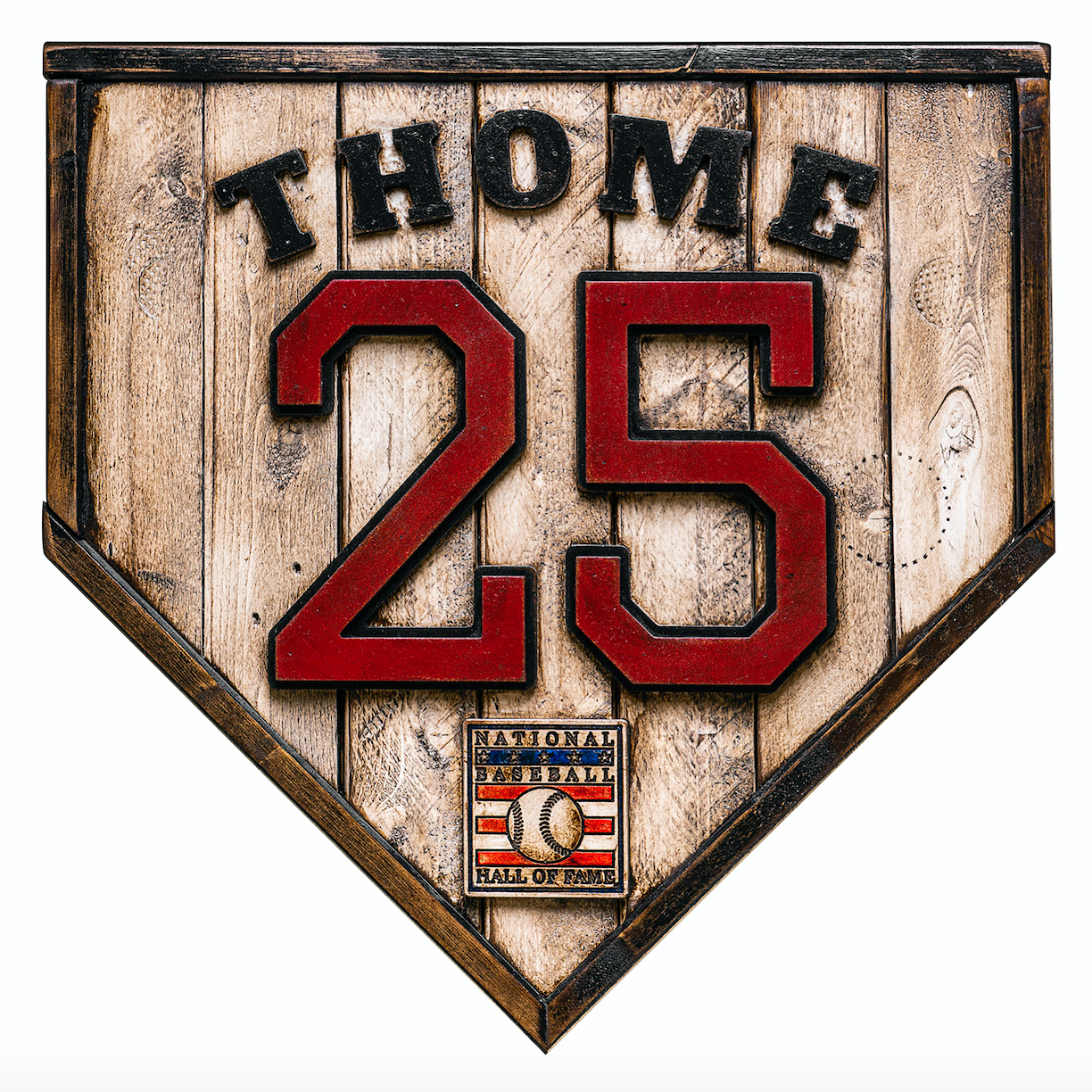 Handmade Hall Of Fame Legacy Home Plate: Jim Thome #25