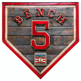 Handmade Hall Of Fame Heritage Home Plate: Johnny Bench #5
