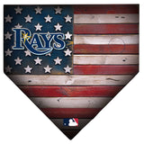 Tampa Bay Rays Rustic Flag Home Plate