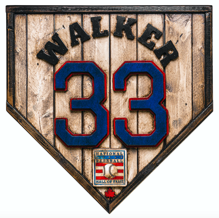 Handmade Hall Of Fame Legacy Montreal Home Plate: Larry Walker #33