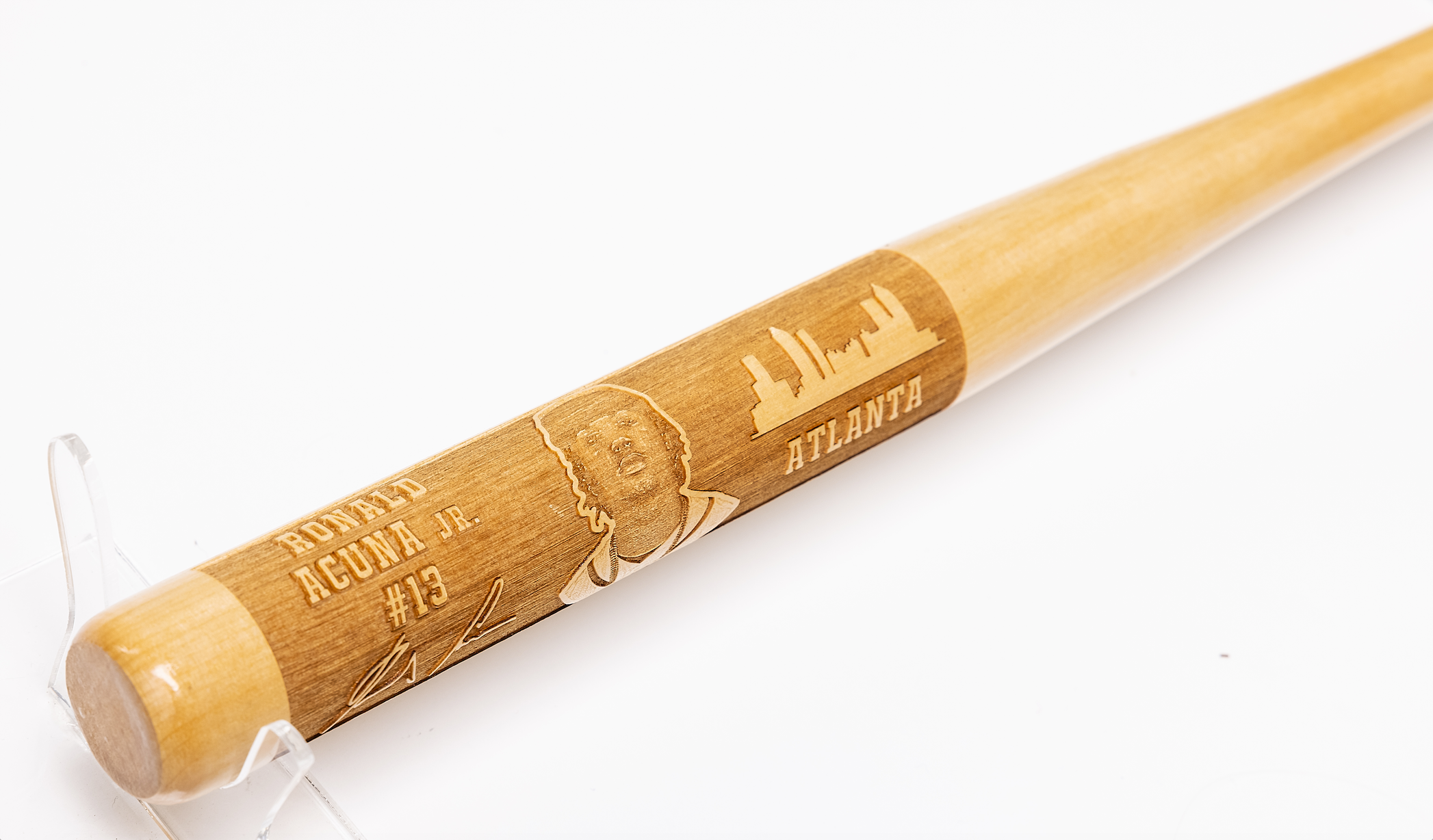 Ronald Acuna Jr. Laser-Engraved Wood Baseball Bat