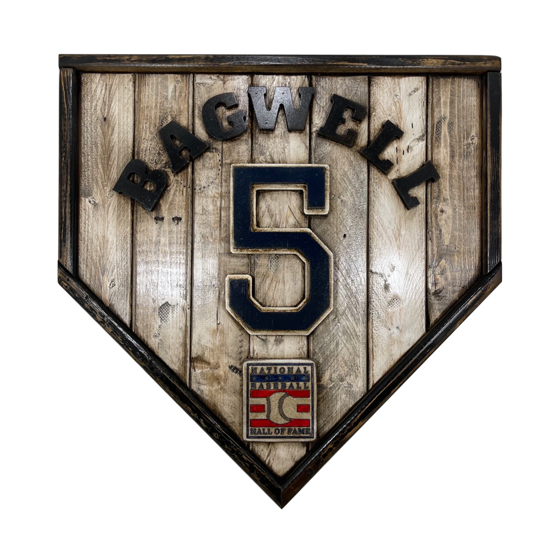 Handmade Hall Of Fame Legacy Home Plate: Jeff Bagwell #5