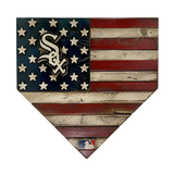 Handmade Chicago White Sox American Flag Wood Home Plate