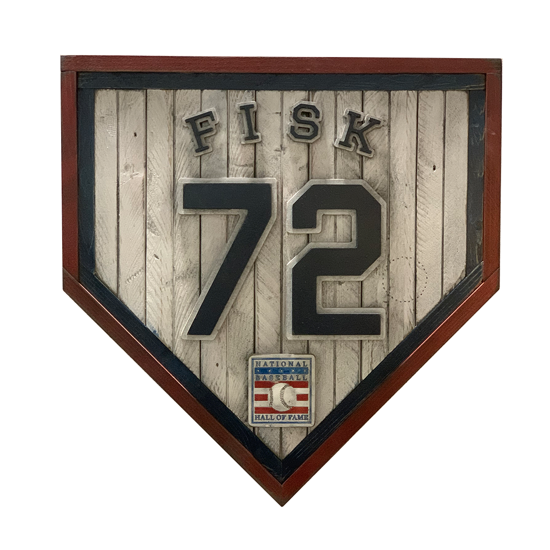 Handmade Hall Of Fame Heritage White Sox Home Plate: Carlton Fisk #27