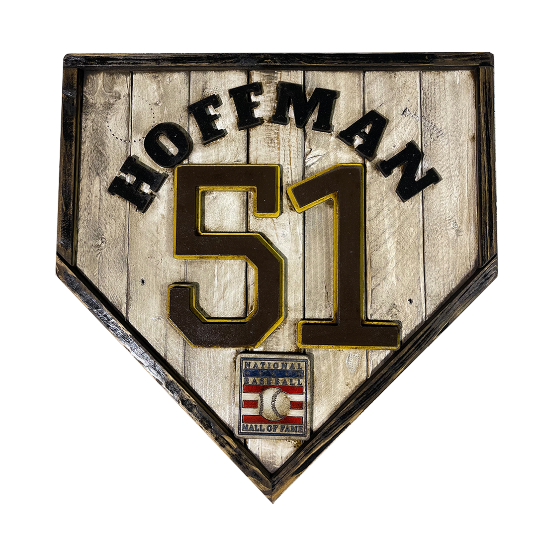 Handmade Hall Of Fame Legacy Home Plate: Trevor Hoffman #51
