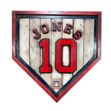Handmade Hall Of Fame Blue Heritage Home Plate: Chipper Jones #10