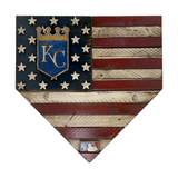 Handmade Kansas City Royals American Flag Wood Home Plate