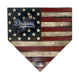 Handmade Los Angeles Dodgers American Flag Wood Home Plate