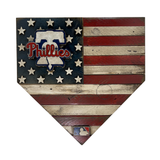 Handmade Philadelphia Phillies American Flag Wood Home Plate