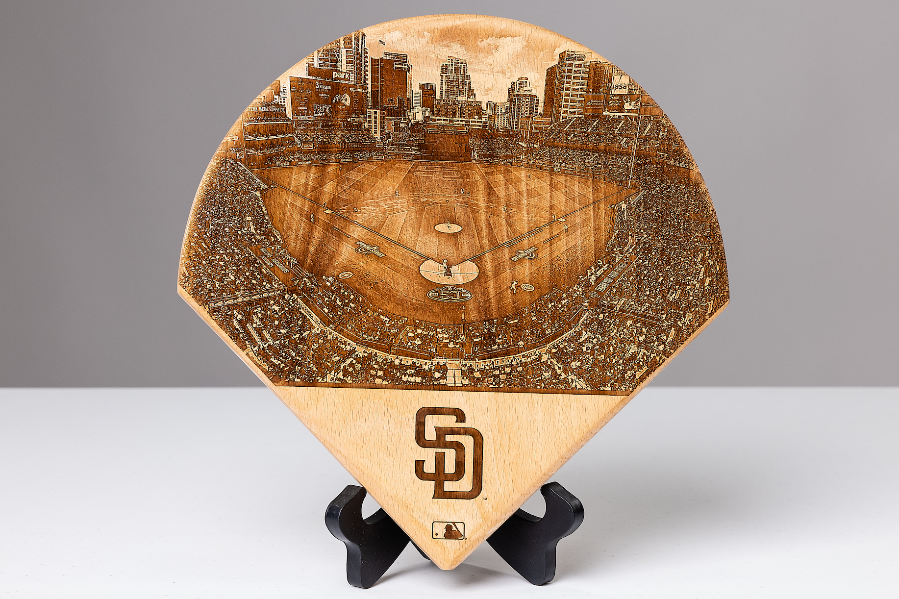 San Diego Padres Laser-Engraved Wood Stadium Plate