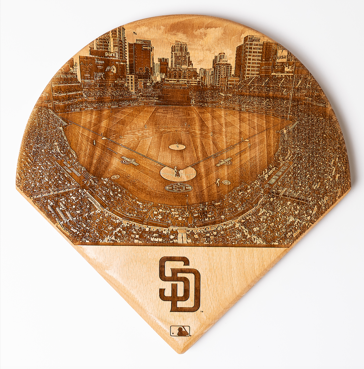 San Diego Padres Laser-Engraved Wood Stadium Plate