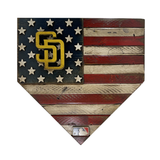 Handmade San Diego Padres American Flag Wood Home Plate