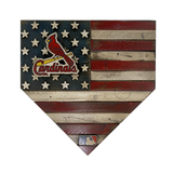 Handmade St. Louis Cardinals American Flag Wood Home Plate