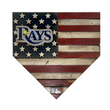 Handmade Tampa Bay Rays American Flag Wood Home Plate