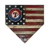 Handmade Texas Rangers American Flag Wood Home Plate