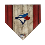 Handmade Toronto Blue Jays Canadian Flag Wood Home Plate