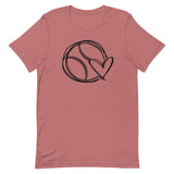 Baseball Heart Sketch (Dark) Short-Sleeve T-Shirt