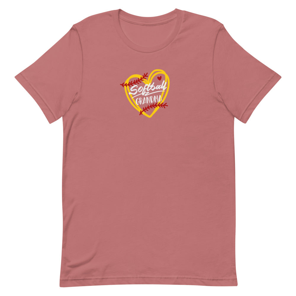 Softball Grandma Heart (Light) Short-Sleeve T-Shirt
