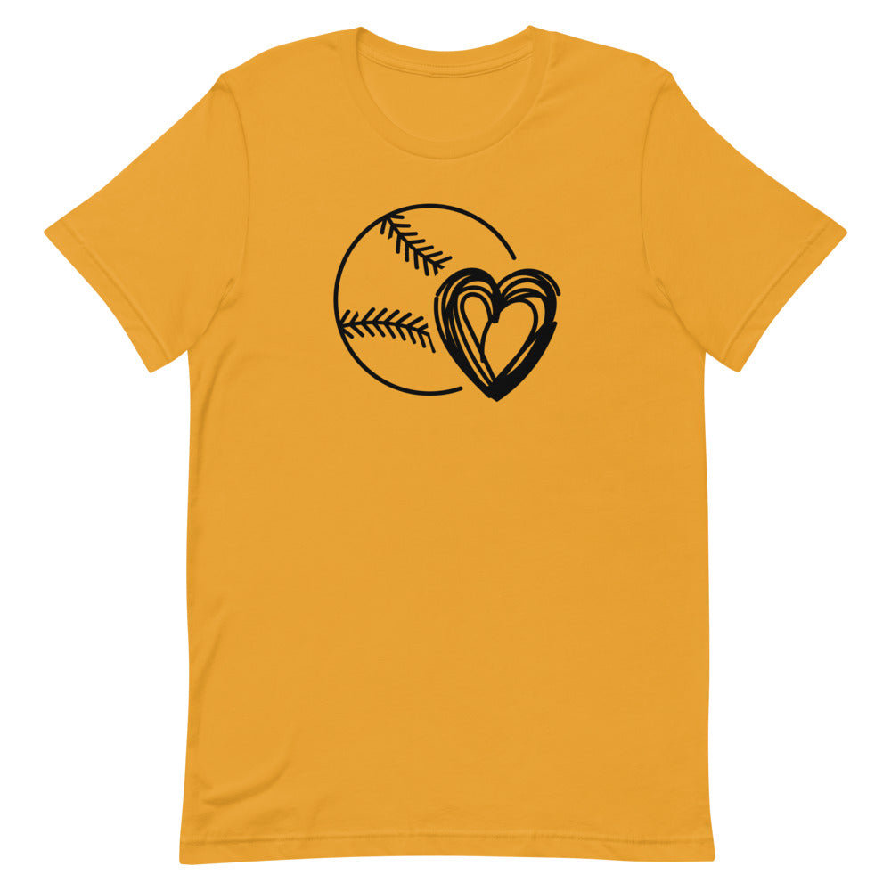 Baseball Heart (Dark) Short-Sleeve T-Shirt
