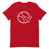 Baseball Heart Sketch (Light) Short-Sleeve T-Shirt