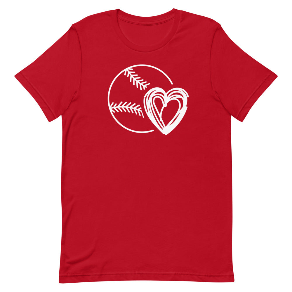 Baseball Heart (Light) Short-Sleeve T-Shirt