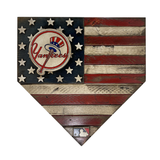 Handmade New York Yankees American Flag Wood Home Plate